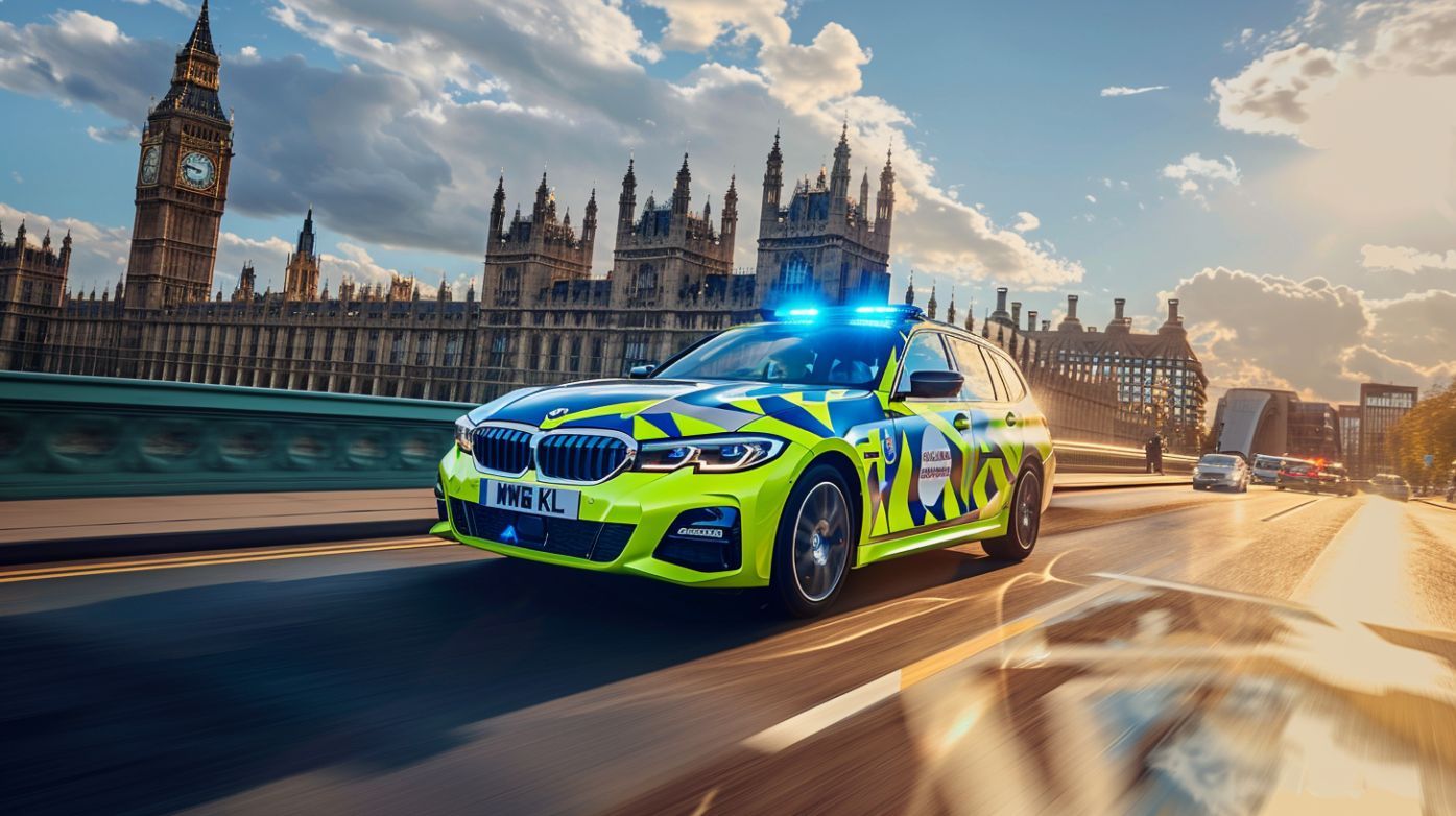 NHS rapid response BMW near Westminster Bridge, for the Ambulance and Emergency Vehicles card