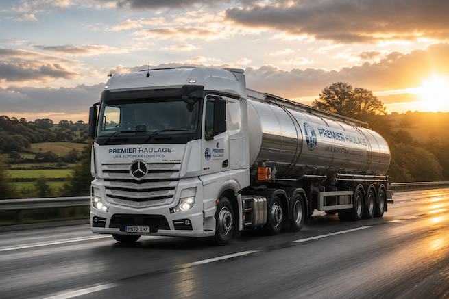 HGV truck on the road, representing haulage business use