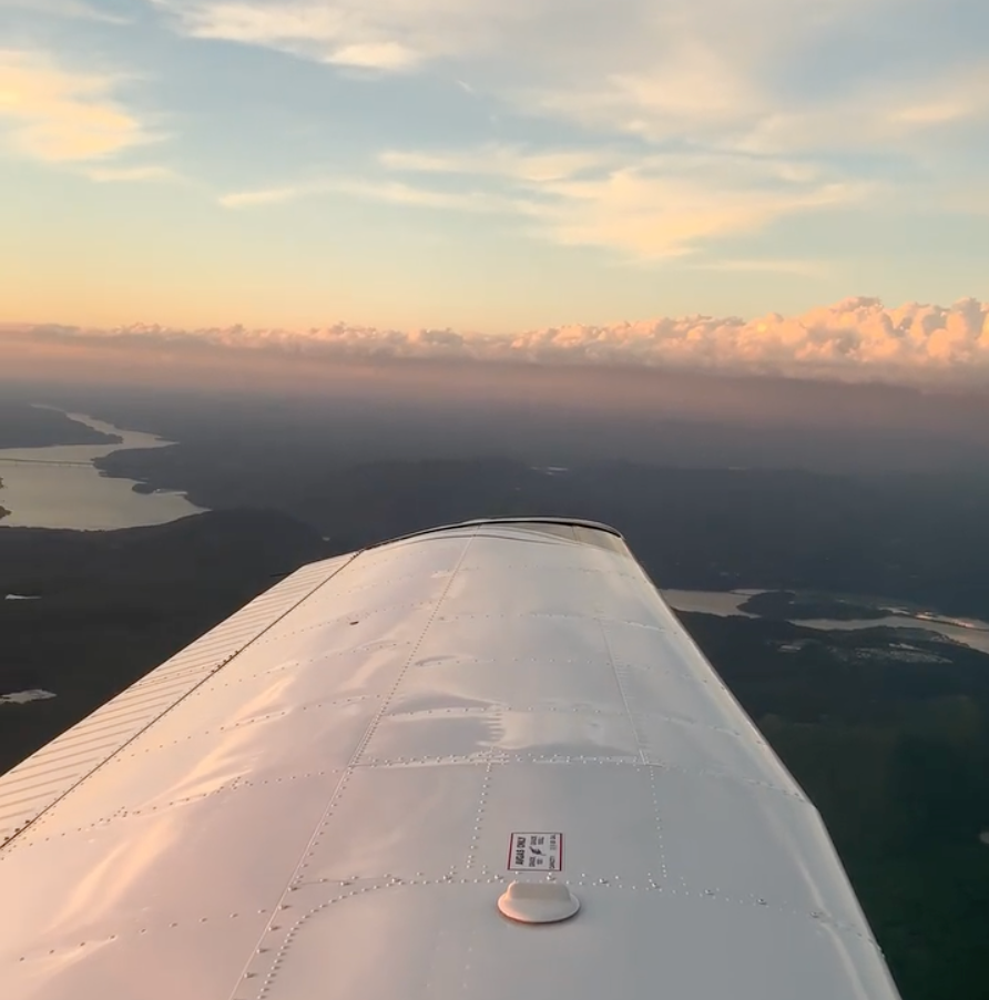 Flying above Long Island, New York