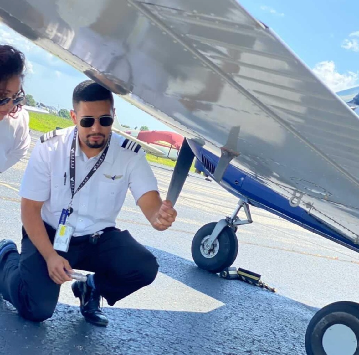 Experienced aviation educator teaching student pilots hands-on flying skills in Farmingdale NY