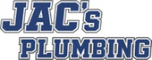 JAC’S PLUMBING logo in blue and white block letters