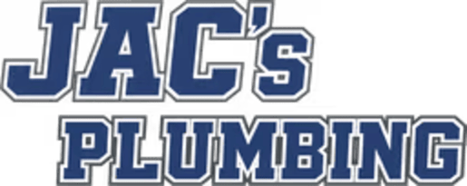 JAC’S PLUMBING logo in blue and white block letters
