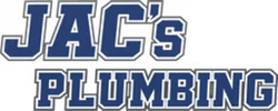 JAC’S PLUMBING logo in blue and white block letters