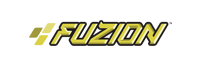 Logo for Fuzion, featuring gold text with a black outline and a small gold square graphic on the left. | Joe's Auto and Tire 