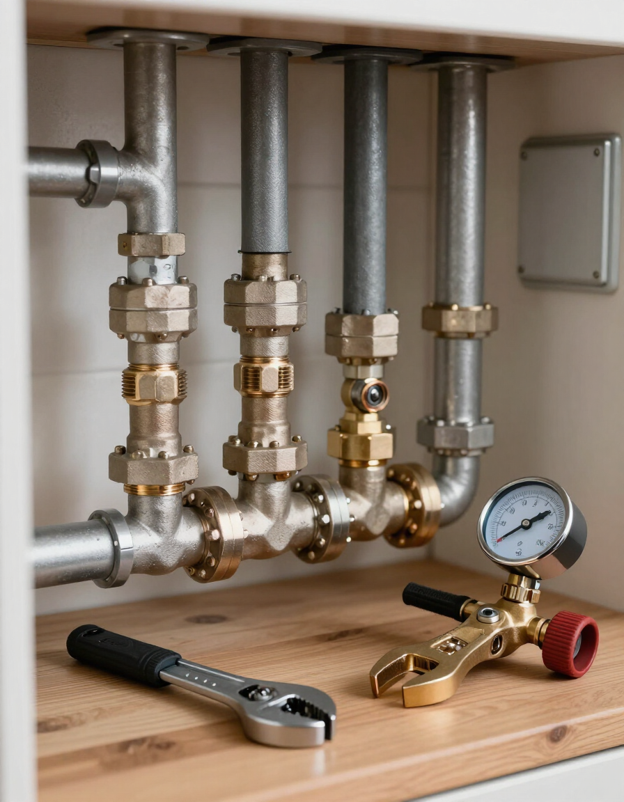 Residential gas pipe fittings and connections