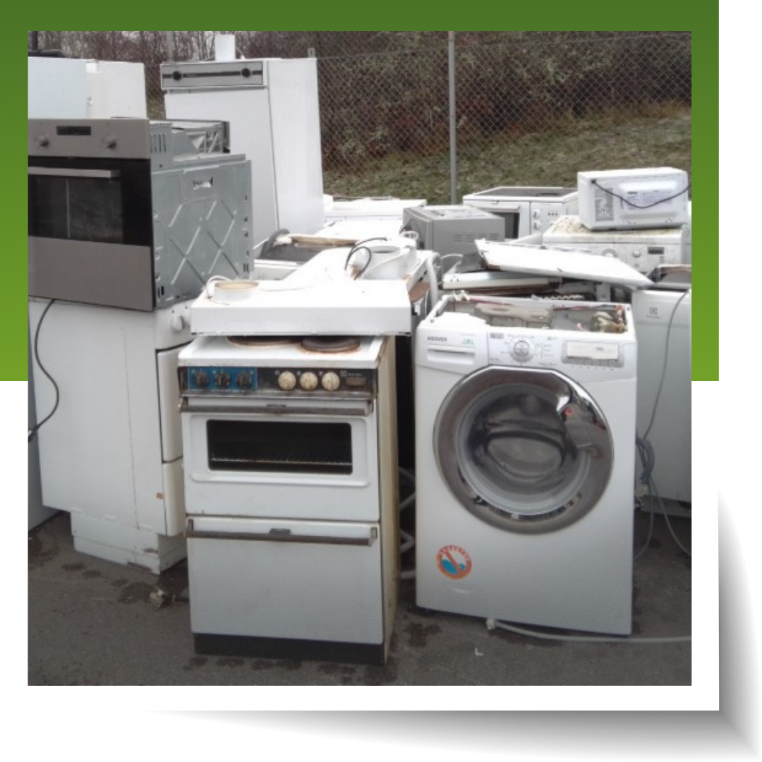 A pile of discarded appliance
