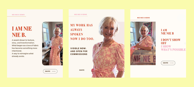 woman in her instagram posts showing who she is and what she does