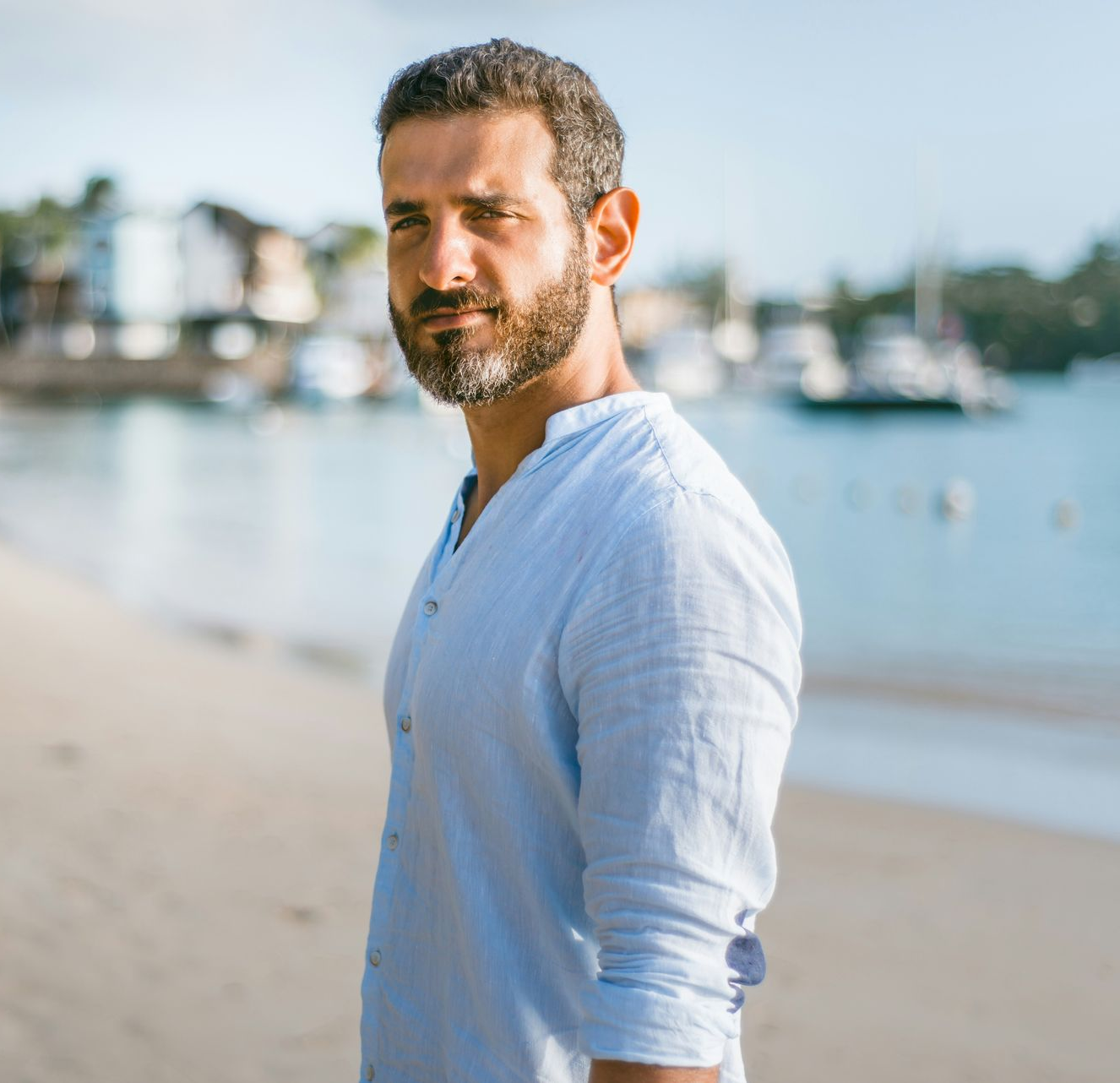 Man outdoors representing confidence after hair regeneration treatment