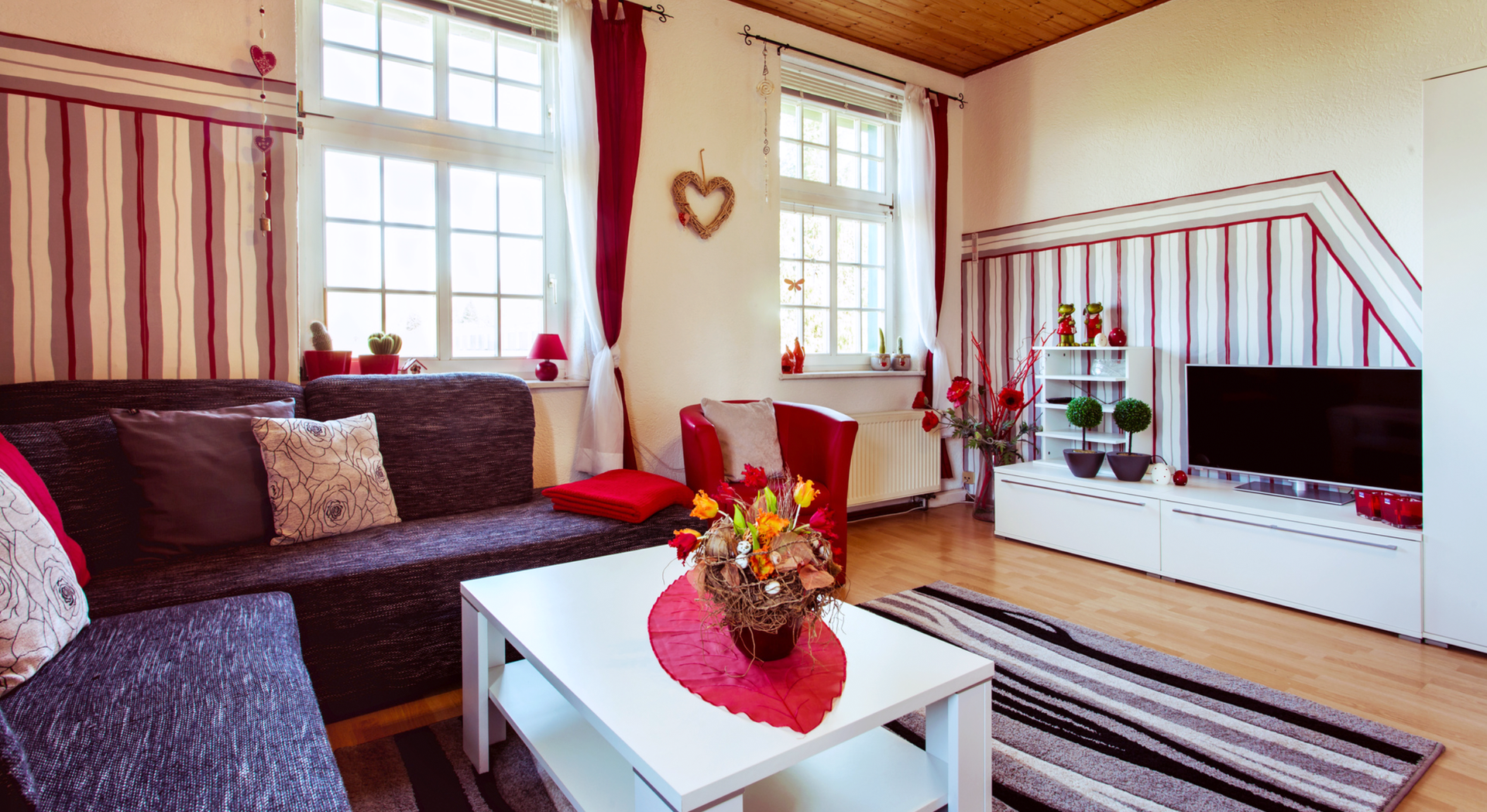 Fewo Hoff Wohnung 1 - Wohnbereich mit TV