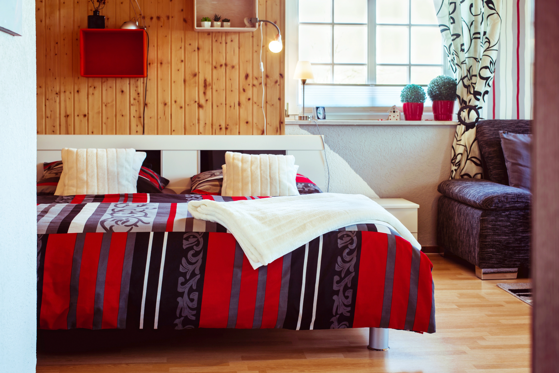 Fewo Hoff Wohnung 1 - Blick zum Bett