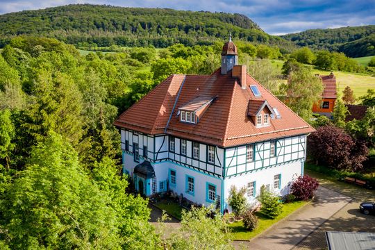 Ferienwohnung Hoff - Außenansicht aus der Vogelperspektive