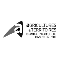 C'est un logo noir et blanc pour les agricultures et les territoires.