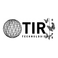 Un logo noir et blanc pour tir technologies avec un globe et des papillons.