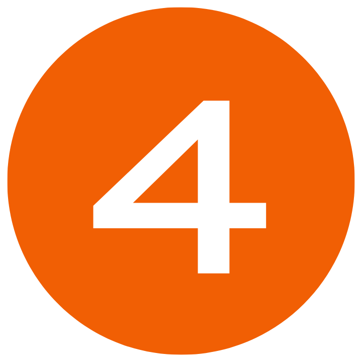 White number 4 inside an orange circle.