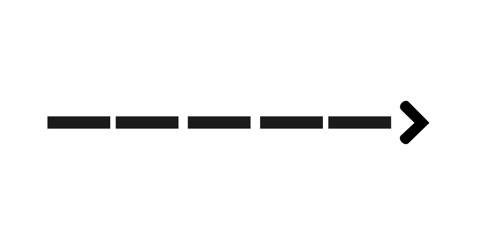 Dotted line with an arrow pointing right.