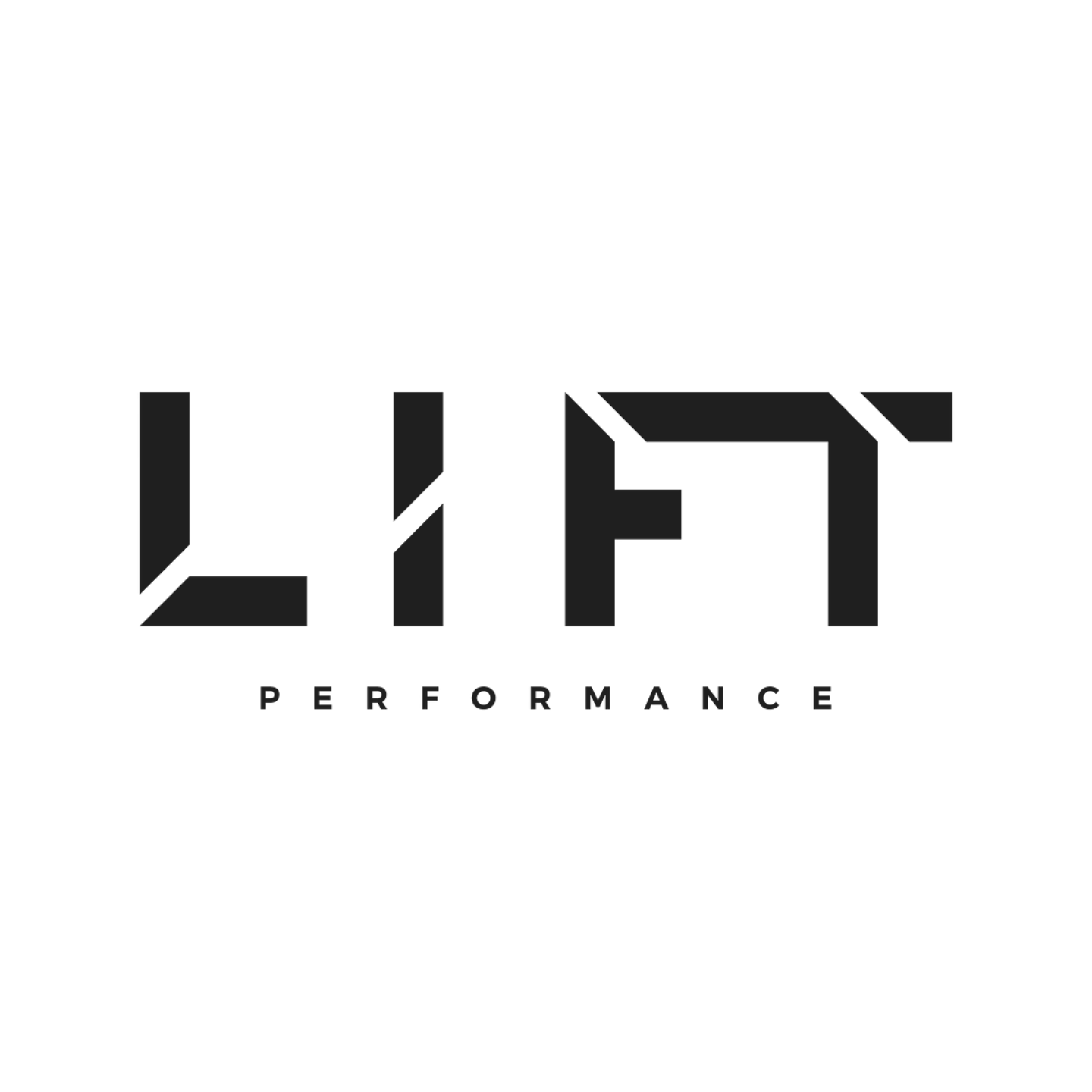 LIFT PERFORMANCE logo: stylized wordmark in black with 