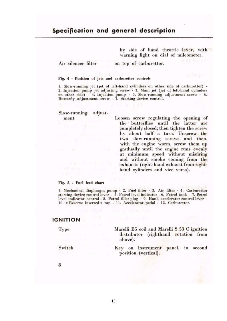 Page of specifications and general description text.