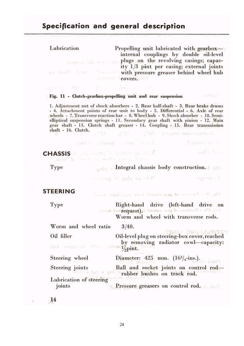 Text document: Specifications and general description for an object. Key sections: 