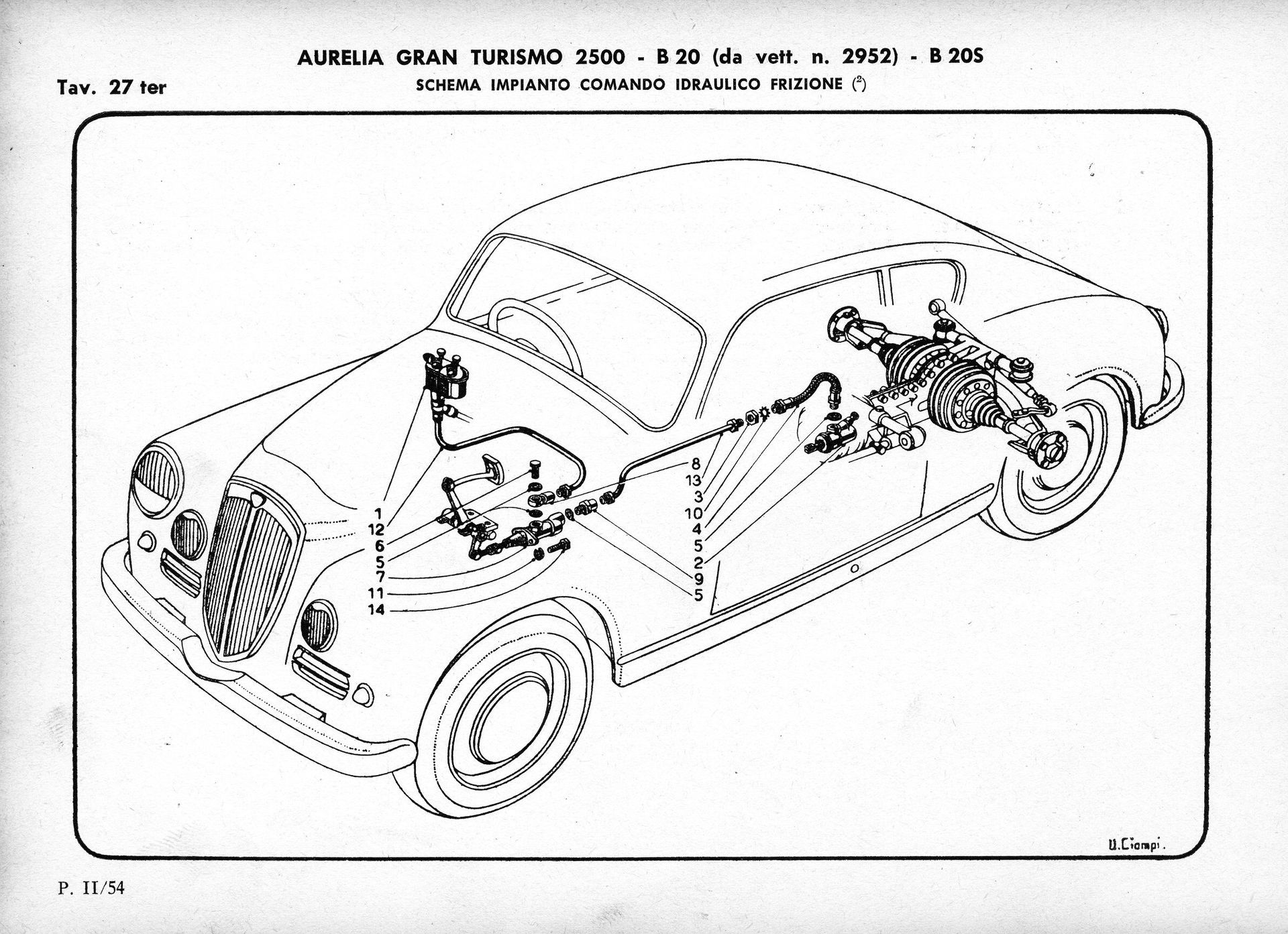 Diagram of a car, showing internal components. Text at top: 