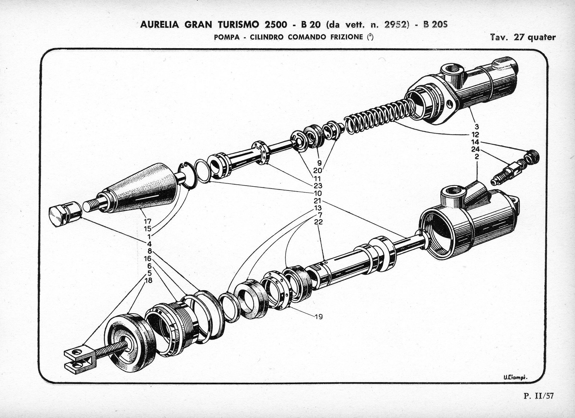Exploded diagram of a mechanical device, labeled 