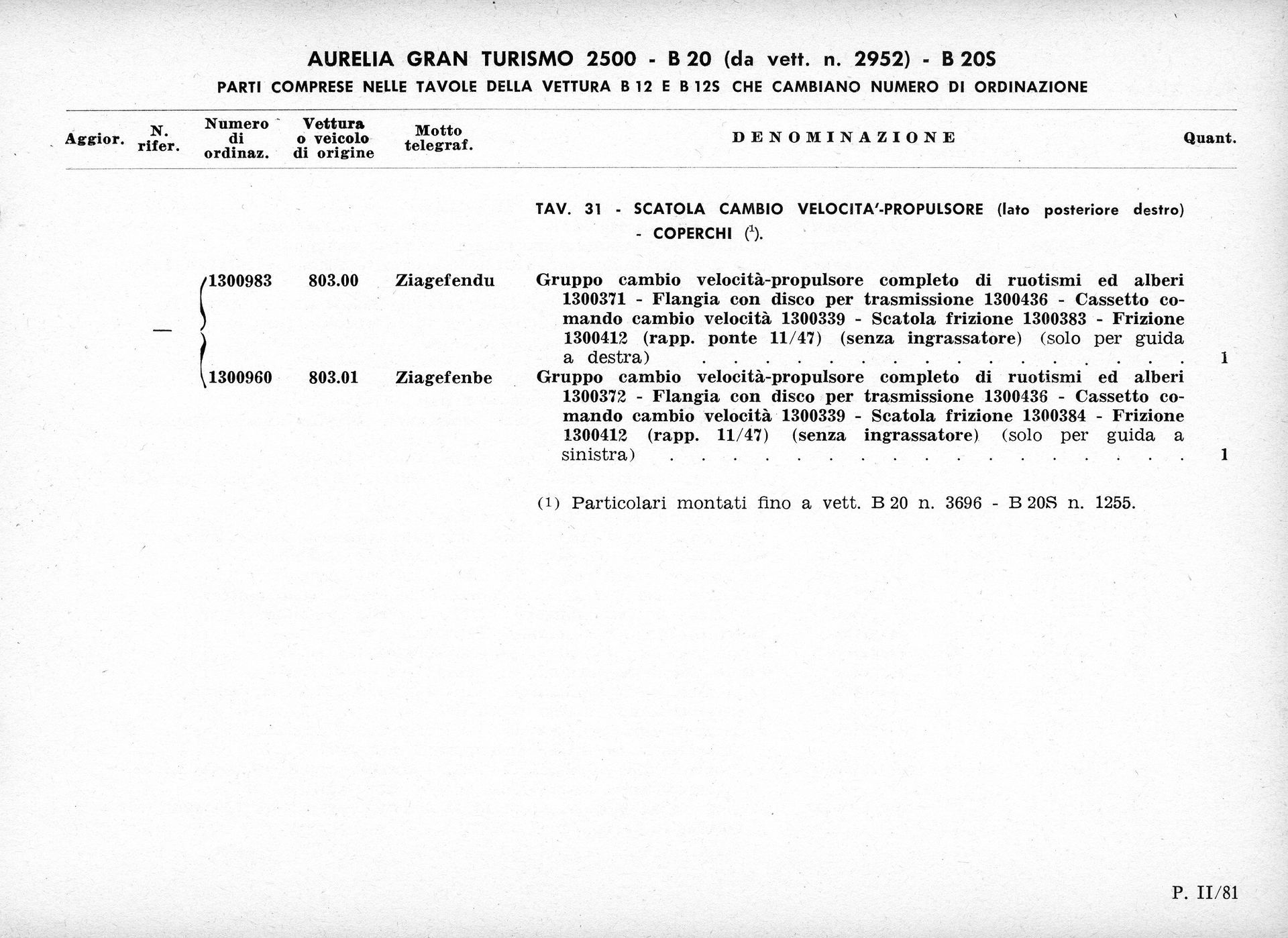A document with text, likely a technical specification or list, possibly in Italian.