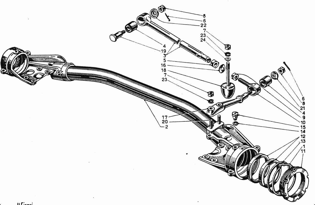 Exploded diagram of a vehicle suspension system with various labeled components.