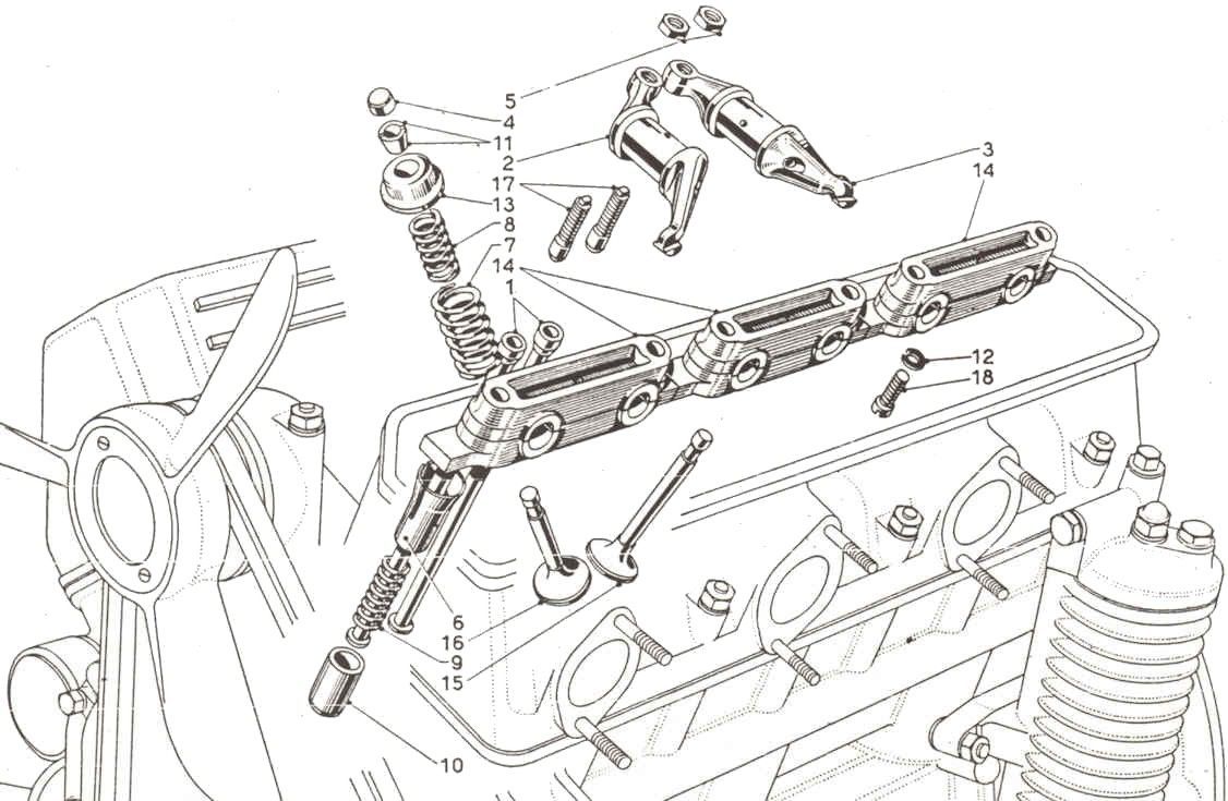 A black and white drawing of a car engine.