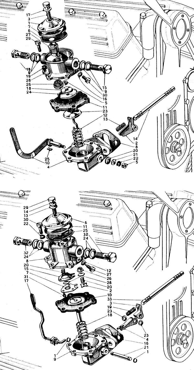 A black and white drawing of a motorcycle engine.