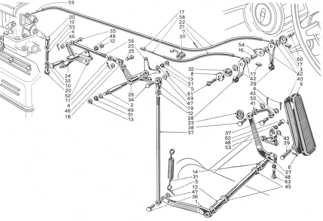 Diagram of car components, focusing on the brake lines and associated parts, illustrating the layout.