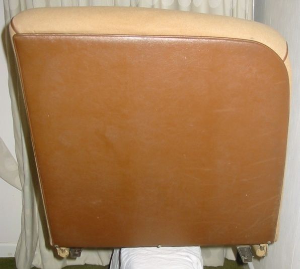 Brown and tan car seat back.