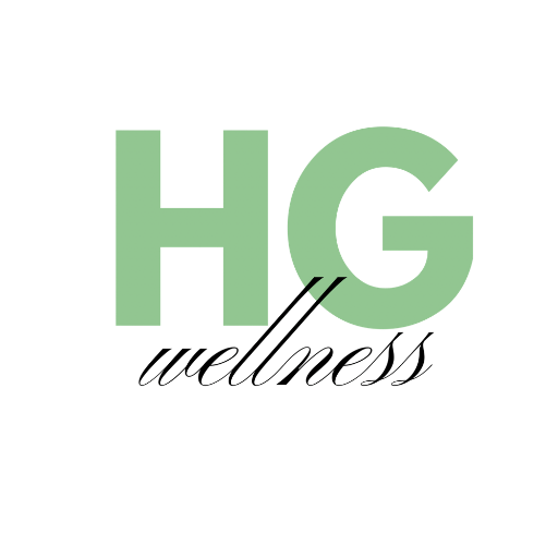 HG Wellness logo in light green with black cursive text on a white background