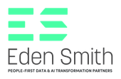 Eden Smith logo with teal geometric “ES” mark and gray company name, plus “People-first data & AI transformation partners.”