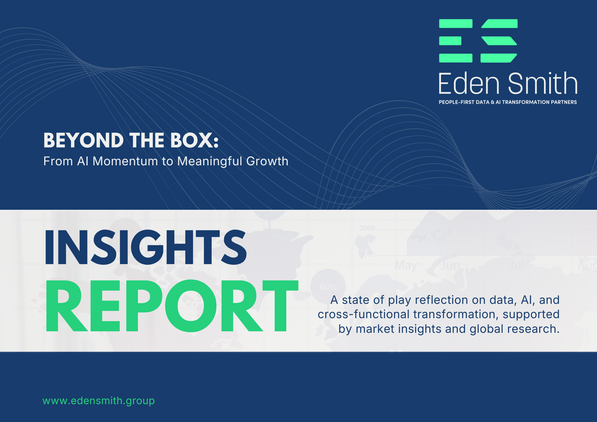 Eden Smith insights report cover with blue header and green “INSIGHTS REPORT” title on white background