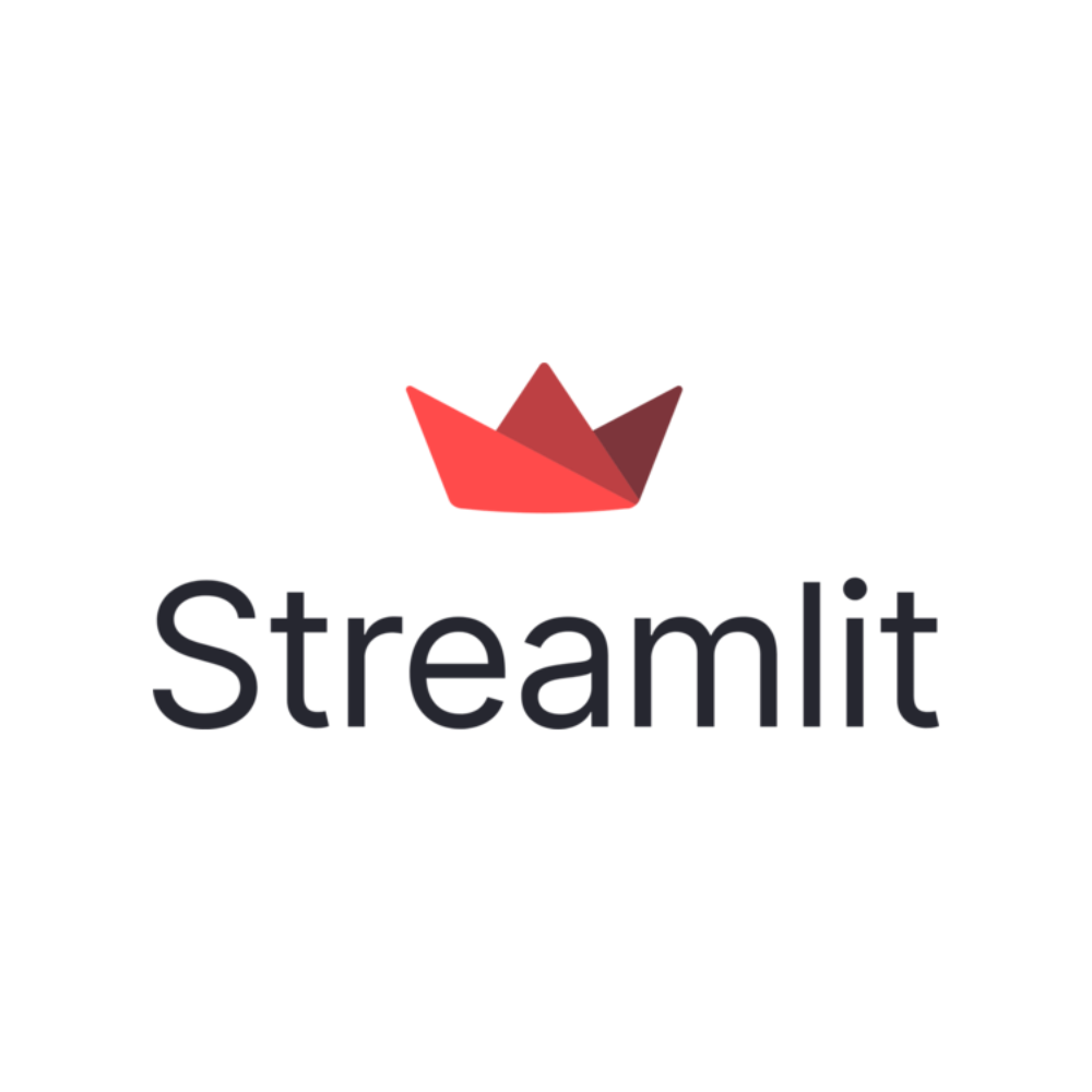 Streamlit logo with red crown icon above black wordmark on a white background