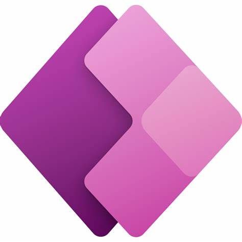 Abstract purple and pink geometric logo with overlapping diamond shapes