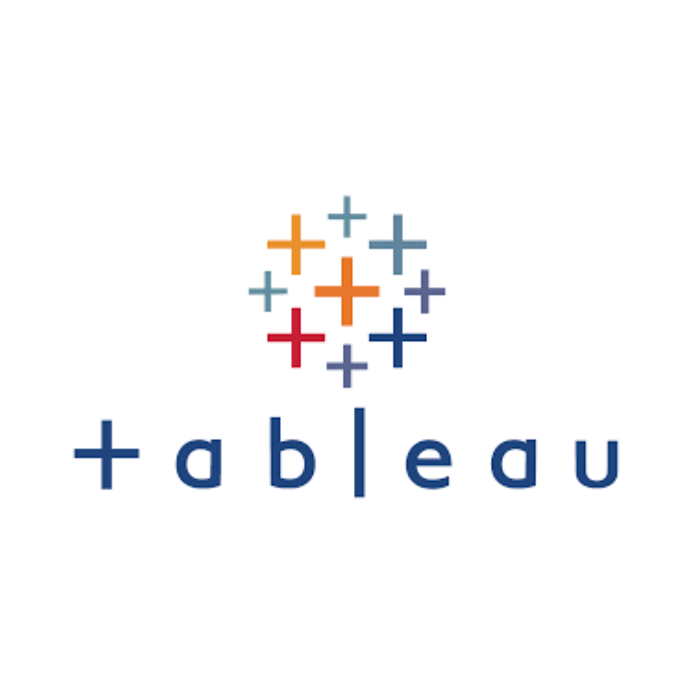 Tableau logo with multicolored crosshairs above blue lowercase text