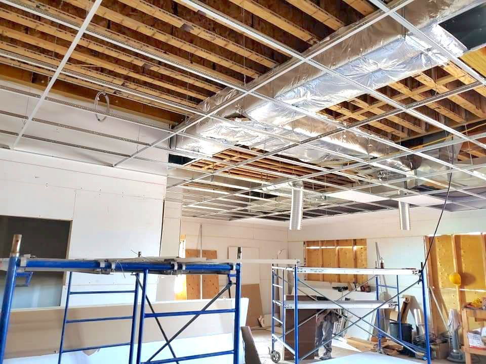 Picturing a commercial drywall project in progress