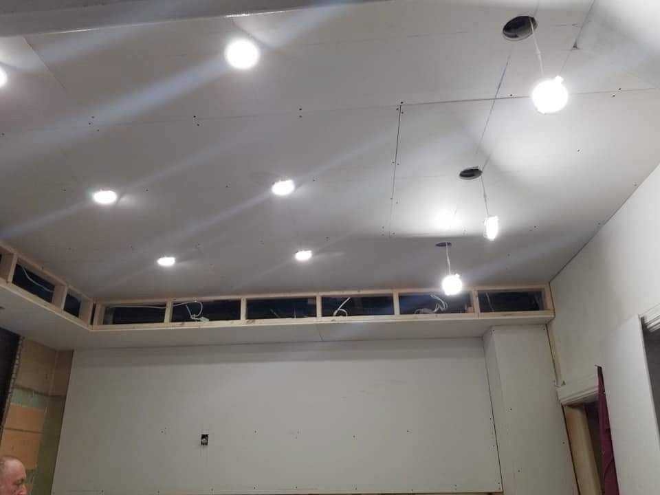 Custom ceiling work. Drywalled bulkheads