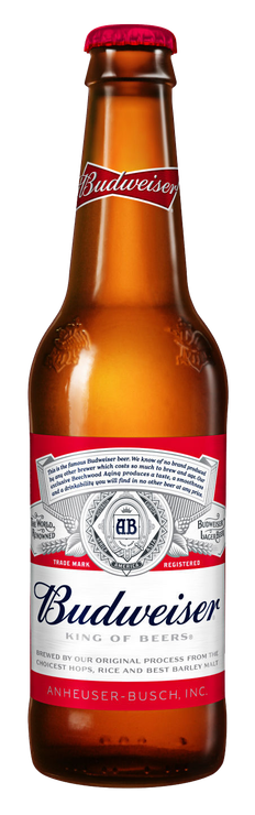 A bottle of Budweiser beer