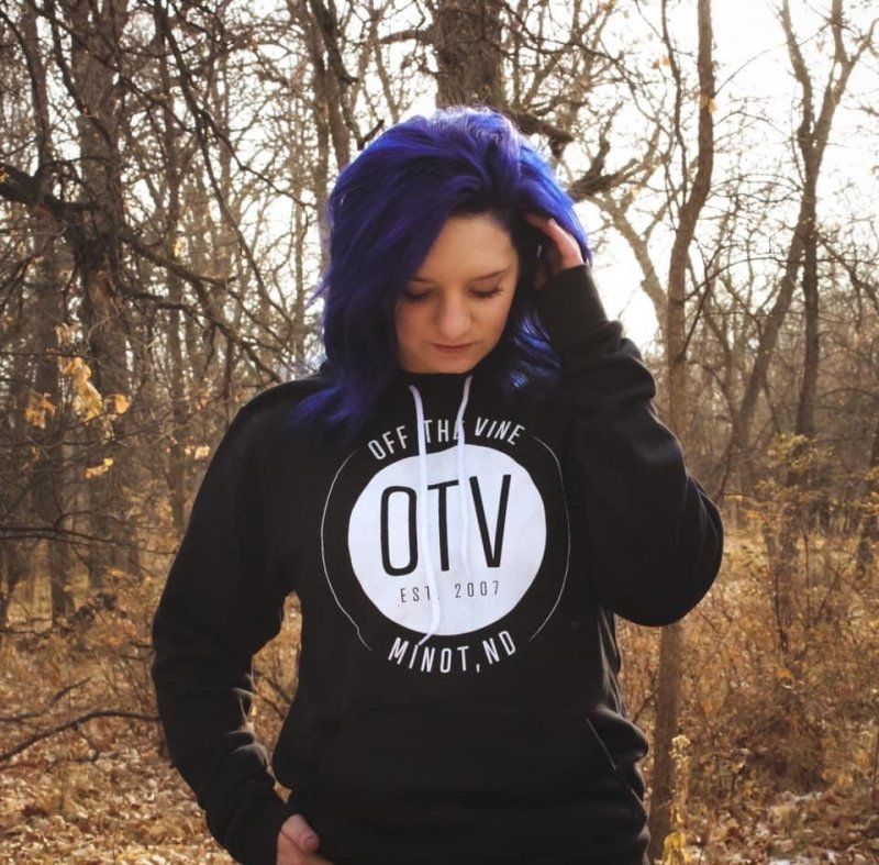 Front view of black hoodie