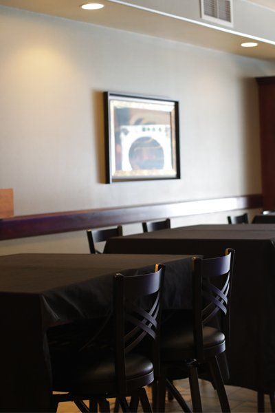 Clean black restaurant table