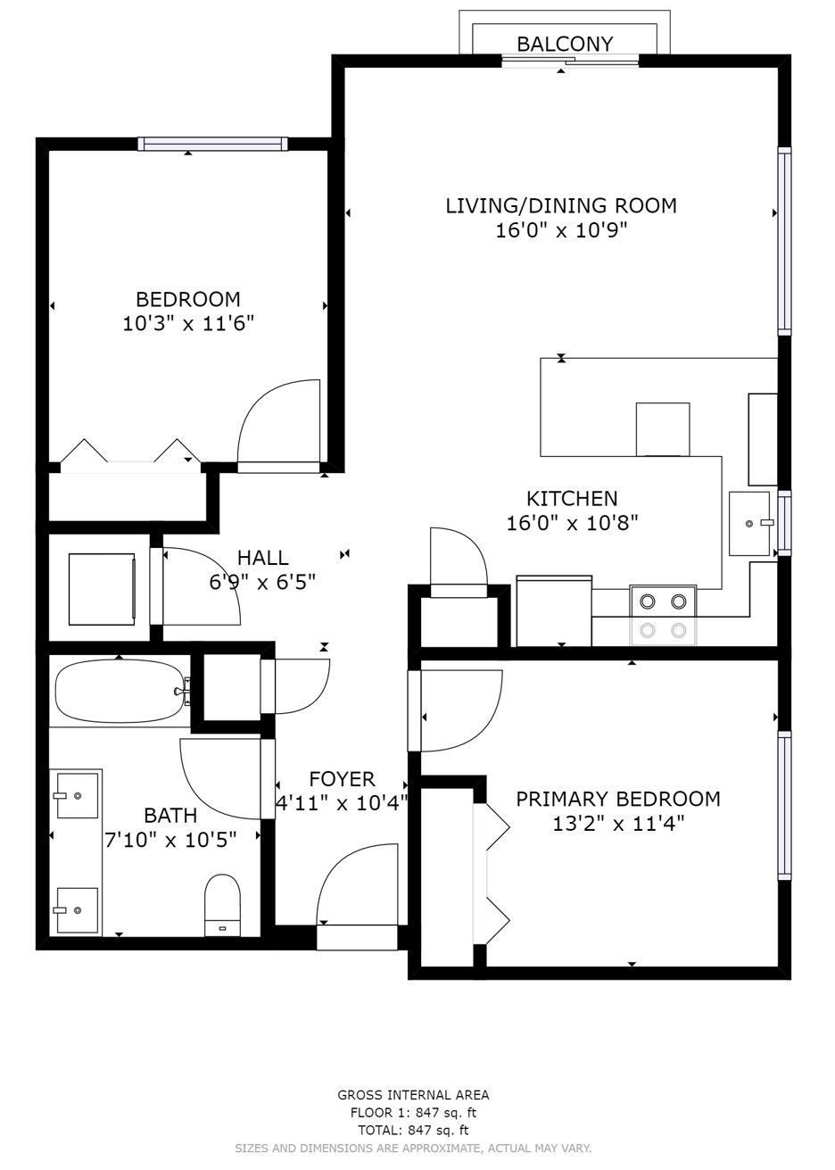 2 Bed 1 Bath