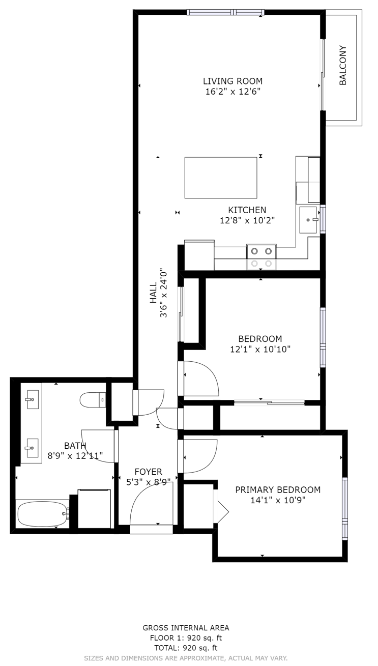 2 Bed 1 Bath