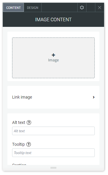 The CONTENT tab options of theImage widget.