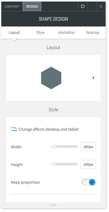 The DESIGtab options of the Online Scheduling widget.