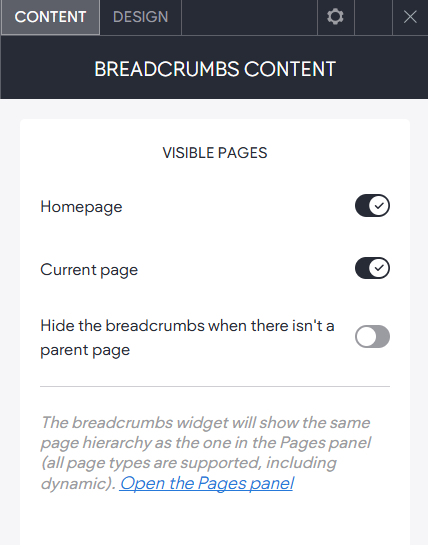 The CONTENT tab options of the Click to Callwidget.