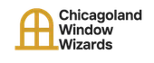 Logo for Chicagoland Window Wizards: a gold window icon next to the company name in black text.
