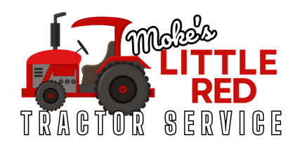 Red tractor graphic with the text 