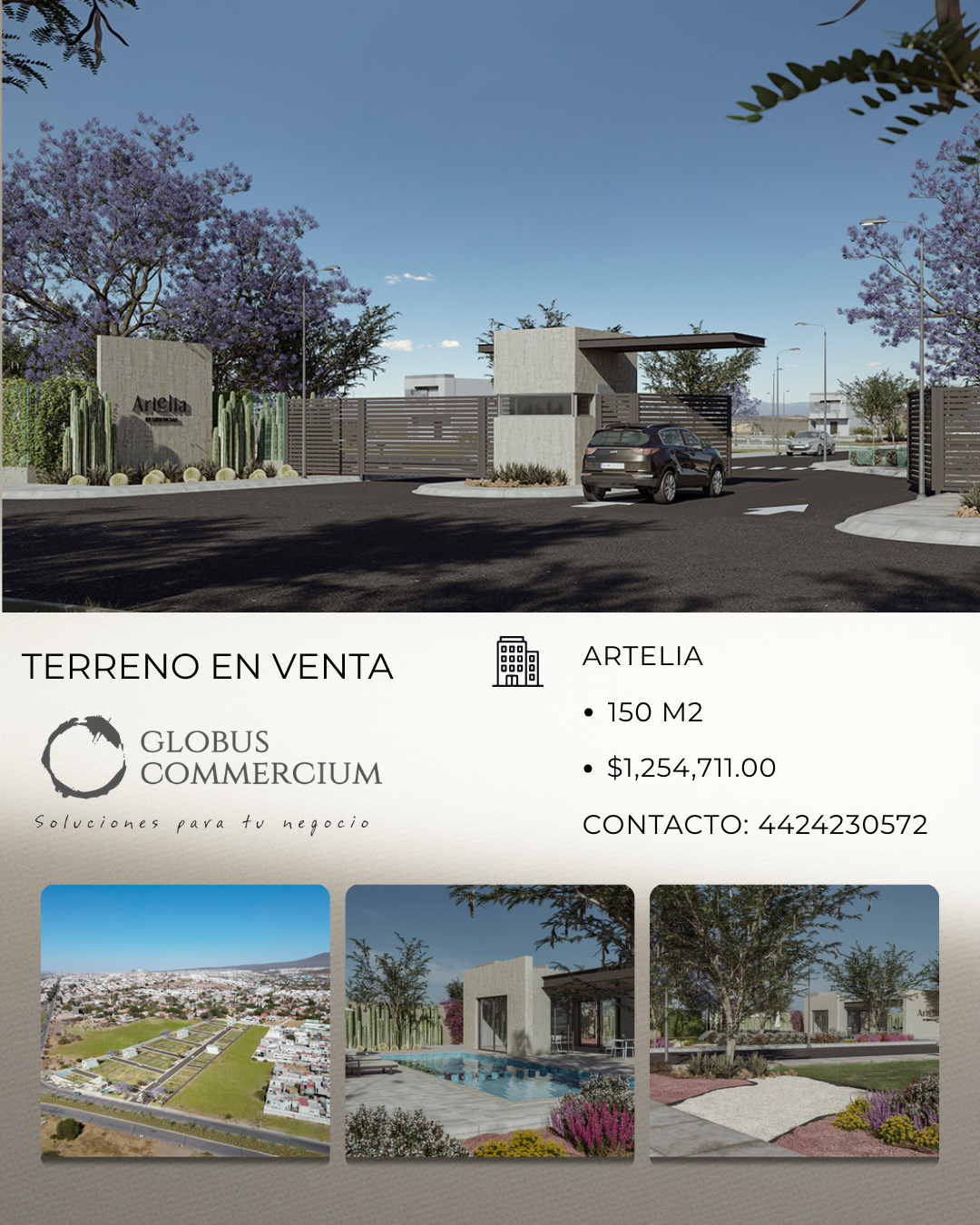 TERRENO EN VENTA ARTELIA 150 MT2