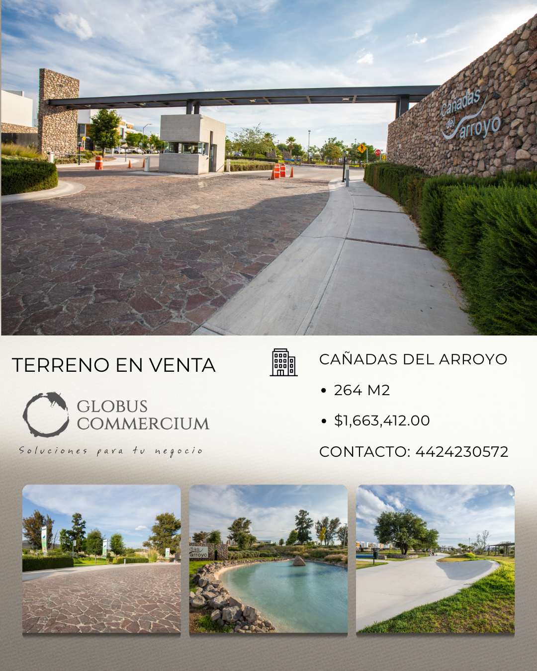 TERRENO EN VENTA CAÑADAS DEL ARROLLO 164 MT2